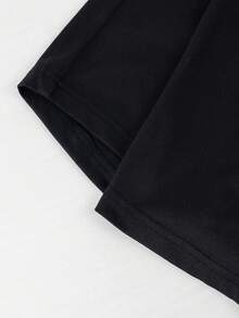 2件套男童和青少年男孩夏季休闲纯色简约牛奶丝短裤 - 黑色 - 查看 6