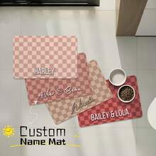 1pc Personalized Pet Food Mat,Custom Name Mat,Diatom Mud Material, Waterproof, Dog Bowl Placemat,Unique Gift For Dog & Cat Lovers,Pet Decor,Gift For Christmas ,Thanksgiving