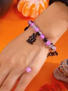 万圣节串珠手链，跨境热销可爱鬼南瓜吊坠手链套装，万圣节