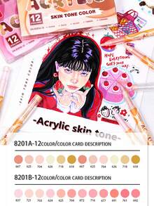 Straight Liquid Acrylic Marker, Adult Drawing Pen, Drawing Paint Doodle, Coloring Combination, Professional Drawing Tools, Holiday Gift Easter Doodle