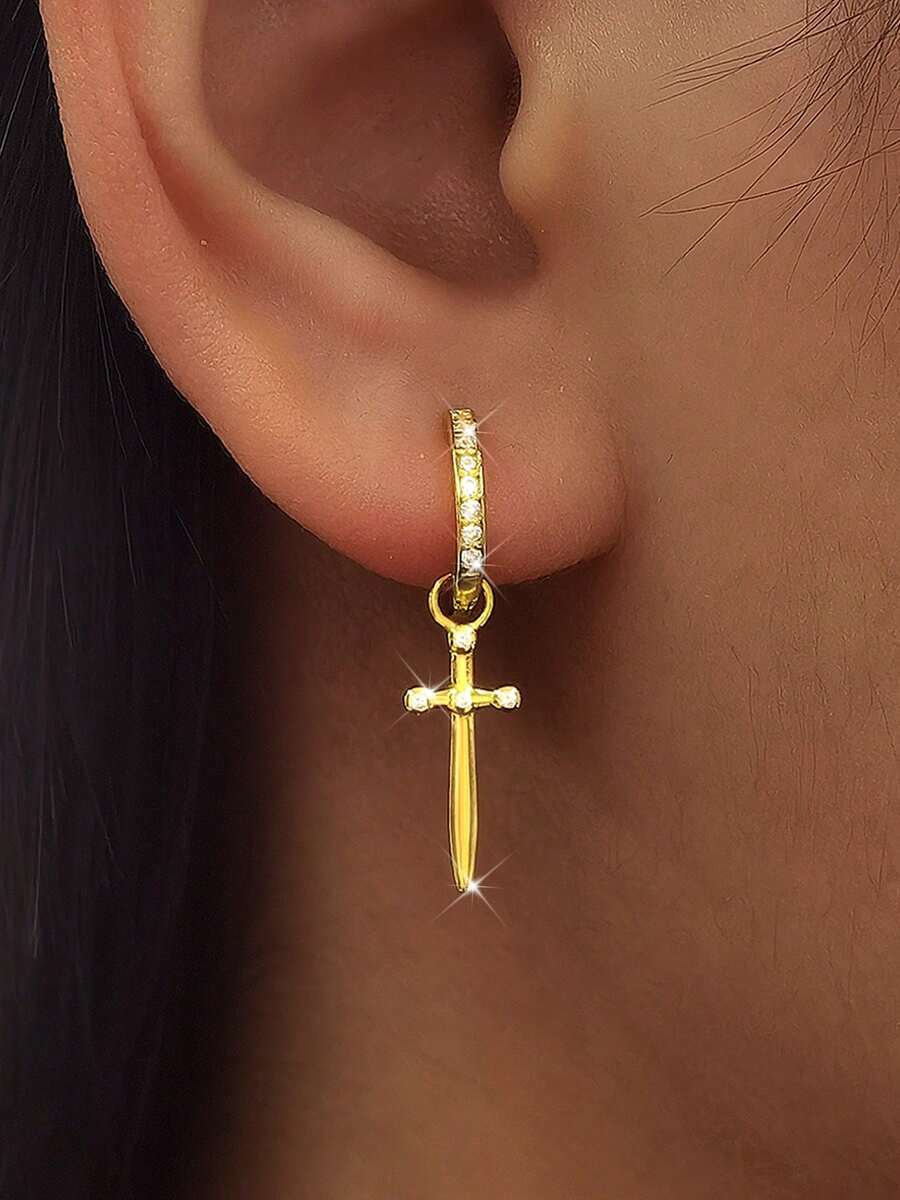 قلادة وأقراط من الفضة الإسترليني عيار 925 - بتصميم بانك وحاد، مناسب للجنسين للارتداء اليومي والحفلات | هدية مثالية لعيد الفصح وعيد الهالوين وعيد الميلاد والهدايا للأخوات والأصدقاء والعائلة