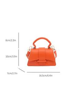 Pochette de rouge à lèvres de haute qualité, mini sac carré, nouveau sac à main polyvalent de couleur unie, sac pour femme - Orange - Voir 3
