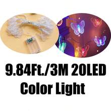 1 件蝴蝶灯串 1.5/3M 10/20 LED 复古风格蝴蝶仙女灯，电池供电圣诞树花园婚礼派对节日装饰灯和家居装饰，室内墙壁装饰蝴蝶灯