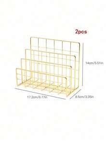 1pc Nordic Minimalist Iron Art Creative Office Data Storage Rack Nordic Minimalist Document Magazine Three Layer Bookshelf Back To School