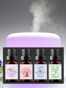 Set de 4 piezas de perfume de aromaterapia con aceites esenciales concentrados de 4 tipos diferentes para humidificador, difusor, velas y decoración del hogar, regalo de Navidad y Año Nuevo - Varias fragancias - Ver 5