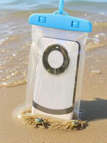 1个透明防水手机壳，PVC透明潜水防水手机壳，游泳外带颈挂式手机壳，触屏挂绳手机壳，透明手机壳，防水袋，户外运动游泳潜水摄影手机壳，手机防水袋，沙滩手机壳，夏季户外水上运动划船浮潜皮划艇沙滩游泳水上乐园