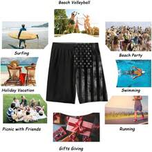 Mens Swim Trunks Quick Dry Board Shorts With Mesh, Breathable Fit Hawaii Beach Shorts Swimwear Bathing SuitsA Valentine's Day TOYA - Purple Leaves - View 8