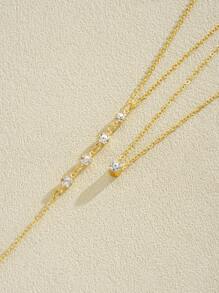 4/2 pezzi Set di collane multistrato a forma di Y, pendente elegante vintage con croce, cristalli colorati e strass luccicanti, collana minimalista con catena in metallo e perline rotonde, collana lunga a forma di Y, design vintage alla moda e grazioso, adatto per vacanze, feste, appuntamenti, regali, uso quotidiano