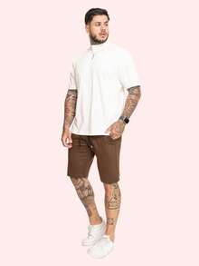 Kit 2 Oversized Premium Cotton Street Style T-Shirts - Gray and White - View 7