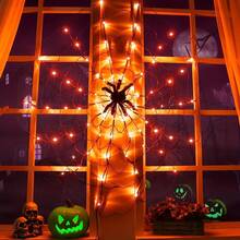Leuchtende Spinnennetz LED-Lichter - 70 leuchtende Glühbirnen in 8 Modi - Schaffen Sie eine gruselige Atmosphäre für Halloween-Partys, Schlafzimmer, Bars und mehr Halloween-Party Halloween Horror Nights Halloween-Dekoration Raumdekoration Heimdekoration Partydekoration Wanddekoration
