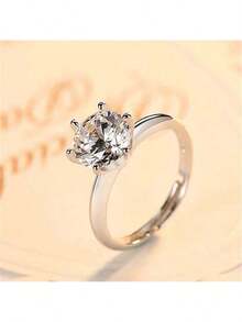 Dainty Solitaire Crystal Ring - Minimalist Design For Elegant Daily Wear, Sparkling Stone For Subtle Glamour, Perfect Gift For Her