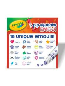 Crayola Bộ 16 bút đóng dấu Pip Squeaks – Bộ bút mini có thể giặt được, hình đóng dấu vui nhộn, đồ dùng nghệ thuật cho trẻ em, quà tặng mùa tựu trường, quà tặng sáng tạo, quà tặng mùa lễ hội âm nhạc/đám cưới. - Nhiều màu - Xem 4