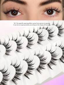 Asiteo 7 对漫画睫毛湿式泰式动漫角色扮演假睫毛透明带尖刺戏剧娃娃睫毛日韩睫毛条状睫毛、睫毛、睫毛、假睫毛 - 漫畫款濕睫毛 - 查看 3