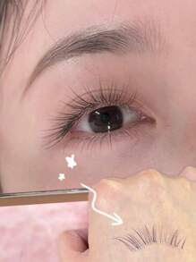 80pcs Soft & Thin Oblique Feathery Bat-Shaped Baby Lashes, Transparent Stem, Natural & Messy Fairy Lashes, C-Curl Lash Extensions Without Glue Lash Clusters,Eye Lash Clusters,Individual Eyelashes,Lashes,Fake Lashes - C - View 3