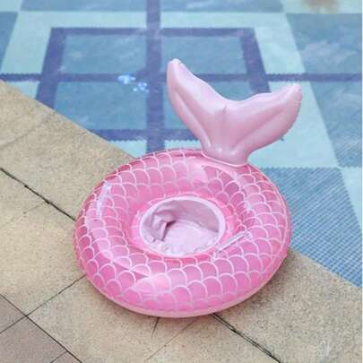 1个美人鱼游泳圈 - 可爱充气浮圈，适合儿童水上探险 - 配有舒适座椅，儿童游泳