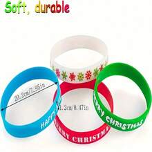 10/5/1 pièce Ensemble de bracelets en silicone de Noël, convient pour les faveurs de fête de Noël, les cadeaux de vacances pour étudiants et les petits cadeaux de bas de Noël, bracelets mignons