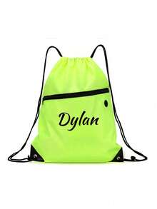 Personalized Initial & Name Drawstring Backpack, Sports Bag, Swimming Bag, Gym Bag, After School Club Bag Multi-Functional, Ornamental Exquisite, Stylish, Modern, Colorful, Contracted, Casual Custom, Unique, Gift, Personalized Gifts, Cute Baby Ideal Gifts For Him Family, Friends, Daughter, Son, Her For Birthdays - Multicolor - View 6