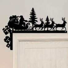 Christmas Door Frame Corner Finials, Festive Decorative Metal Signs, Door Frame Corner Metal Decorative Signs, Artistic Wall Hanging Signs Home Decor Christmas Decorations Room Decor Winter Christmas Decorations Home Christmas Gifts Christmas Decor - Multicolor - View 13