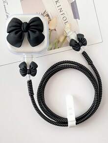 5pcs UK Plug Apple 20W Charger Protective Case Set, Compatible With Apple Foldable 3-Pin Charger Head, 15/16 Data Cable Nan Charger Protector Charger Case Phone Accessories