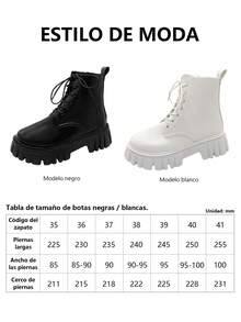 Botas de cordones de moda para mujer,Botas Cortas para Mujer: Estilo Británico y Botas Moteras de Moda | Cómodas de Llevar, Ideal para Actividades Al Aire Libre - Negro - Ver 11