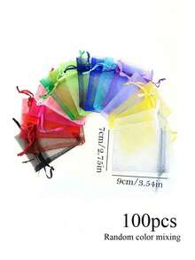 100/50/10/1件套，随机颜色珠宝收纳袋，返校季 - 彩色 - 查看 12