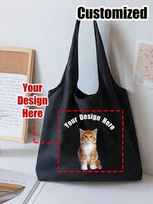 1PC Custom Pet Photos Shoulder Bags, Unique Gifts For Dog Owners, Pet Dog Lovers, Veterinarian, Animal Rescue, Birthday Present With Funny Puppy,For Graduate, Teen Girls, Freshman, Sophomore, Junior & Senior In College, University & High School,Travel Back To School,Weddings,Birthdays,Beaches,Holidays,Personalized Gift Bag,Gift For Pet Mom , Valentine's Day - Multicolor - View 8