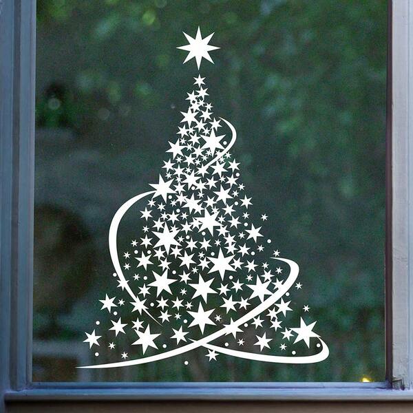 Adesivo da parete a forma di albero di Natale di lusso, 40x54cm, decorazione per soggiorno, camera da letto, finestra