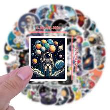55PCS Astronaut Stickers Aesthetic Stickers High Quality Stickers Decals Scrapbook, Journaling, Laptop, Bumper, Skateboard, Water Bottles, Computer, Phone Stickers Can Bring A Lot Of Fun To Your Life, The Perfect Gift For Adults - Multicolor - View 2
