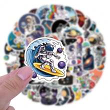 55PCS Astronaut Stickers Aesthetic Stickers High Quality Stickers Decals Scrapbook, Journaling, Laptop, Bumper, Skateboard, Water Bottles, Computer, Phone Stickers Can Bring A Lot Of Fun To Your Life, The Perfect Gift For Adults - Multicolor - View 4