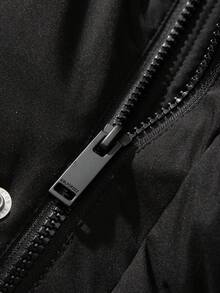 GOLFCROSS 男士冬季大口袋羽绒大衣，拉链连帽羽绒大衣，加厚冬季大衣情侣款，时尚，冬季礼物，秋季 - 黑色 - 查看 8