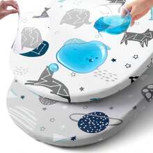 2 包防水婴儿摇篮床垫套，超柔软，适用于标准婴儿摇篮床垫或摇篮，防水婴儿摇篮床单，适合男孩和女孩，32X16 英寸 - 彩色 - 查看 18