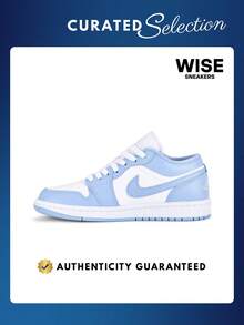 Nike Air Jordan 1 Low White Aluminum DC0774-142 Women's Fashion Sneaker New - Xanh và trắng - Xem 2