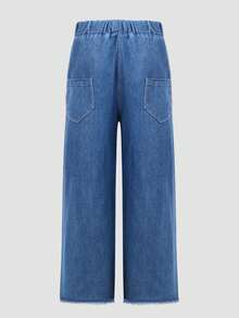 Tween 女童心形贴花毛边休闲裤 - 彩色 - 查看 5