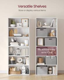 VASAGLE CUSTOS Collection - Bookshelf, 6-Tier Bookcase, Book Shelf, Open Storage Shelf, 9.4 X 23.6 X 63.3 Inches, For Living Room, Home Office, Dinning Room - 雲朵白 - 查看 8