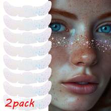 24/12/6/4/2/1片闪光雀斑银色闪光雀斑面部纹身发光仿斑点女士临时假雀斑