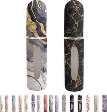 Perfume Travel Refillable Bottle– Portable Mini Sprayer,Empty Perfume Bottles With Patterns,Refill Pump Case For Traveling And Outgoing,2 Pcs Pack Of 5 Ml(White And Pink)