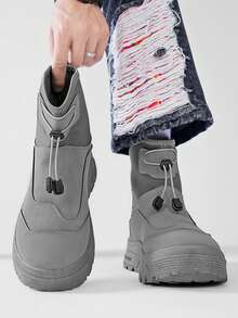 Men's High-Top Boots, British Style, Autumn/Winter New, Boots With Increased Height, Thick Sole, Outdoor Hiking Boots, Motorcycle Thick-Sole Work Boots - Multicolor - View 22