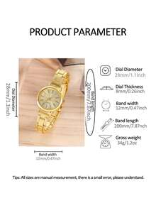 Reloj Digital De Aleación Para Mujer, Compacto Y Romántico. - Dorado - Ver 4