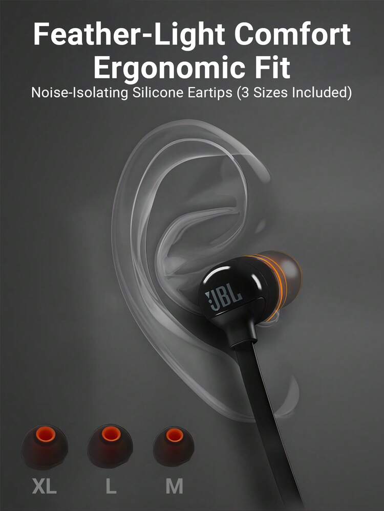 JBL Fone de Ouvido com Fio Tune 110 com Microfone, Cabo Plano Antienrolamento, Graves Potentes, Som Estéreo, Adequado para Jogos de Computador e Esportes, Compatível com Entrada de Fone de Ouvido de 3,5 mm - Branco - Visão 4