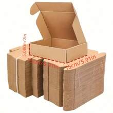 20 个重型扁平纸板箱 - 5.9 英寸 X 5.9 英寸 X 2 英寸运输箱，棕色瓦楞纸箱，邮寄箱适用于小型企业包装、邮寄、运输、派对礼品、节日包装、工艺品储存，简约设计，坚固的结构，用于包装万圣节和圣诞节礼物 - 彩色 - 查看 4