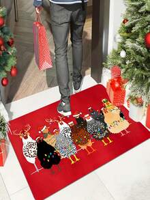 1/2 tấm thảm cửa ra vào họa tiết gà Giáng sinh, thảm phòng tắm hình động vật trang trại vui nhộn, thảm sàn nhà bếp, thích hợp cho trang trí ngày lễ nhà bếp/phòng khách/phòng tắm/sảnh chờ và phòng khách, quà tặng cho những người đam mê trang trại - Nhiều màu - Xem 8
