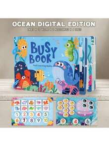 蒙特梭利婴儿忙碌书，我的第一本安静书，粘贴式早教玩具，儿童玩具，婴儿配对游戏 - 彩色 - 查看 8