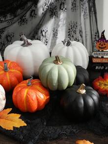 Decoração de abóbora artificial para o Natal e o Dia de Ação de Graças, ideal para mesas e festas de fim de ano.