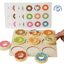 2025 Custom Montessori Children's Wooden Donut Color Board Jigsaw Puzzle Building Blocks Game Children's Educational Cognitive Toy Montessori Educational Toy Children's Early Education Donut Color Education Learning Toy Baby 2025 New Baby Wooden Donut Color Board Jigsaw Puzzle Building Blocks Game Early Education Cognitive Toy - Multicolor - View 5