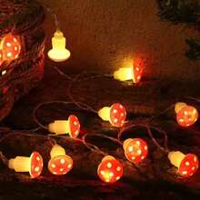 1pc LED String Light Red Mushroom-Shaped Bulbs, Plant Series Decorative Colorful Light String For Room Decoration - Warm white light - View 4