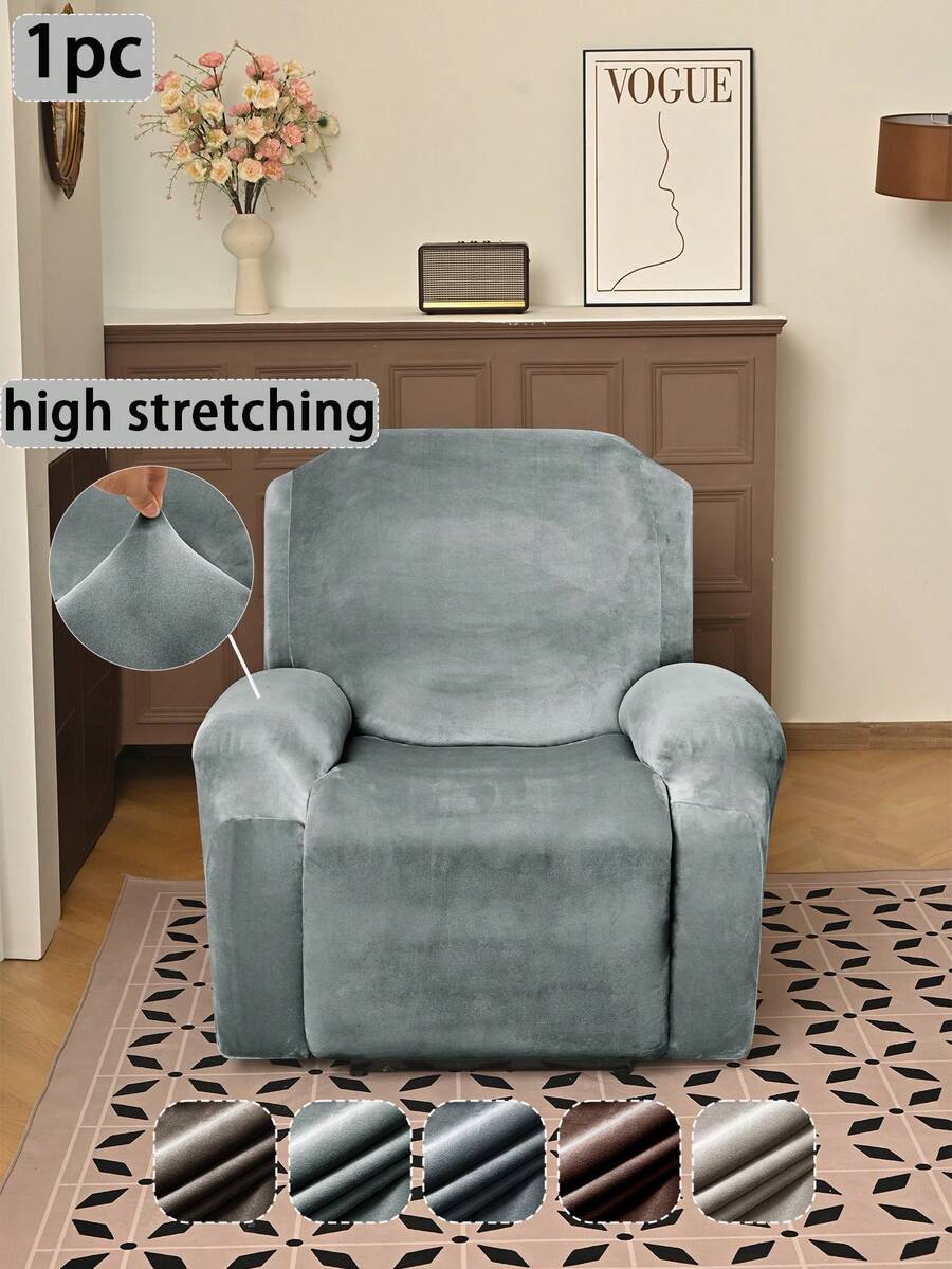 1件银狐绒沙发套，防尘沙发套，经典简约设计，可水洗，四季皆宜，适用于办公室、客厅、卧室装饰 - 彩色 - 查看 1