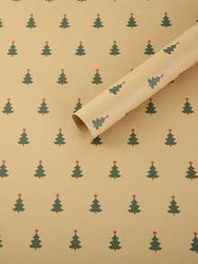 4Pcs Kraft Christmas Wrapping Paper - 29.1" X 19.7" Cartoon Gift Wrapping Paper Red, Green, And Yellow Tissue Paper - Christmas Decorations, Gifts For Men And Women, Party Favors