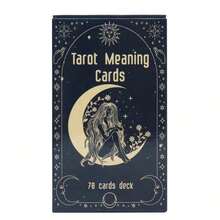 Tarot Cards 78 Deck Gold Foil - Divination Game For Fortune Telling, Meditation, Spiritual Self-Discovery, Great Men Gifts & Collectible Set - 1套 - 查看 8