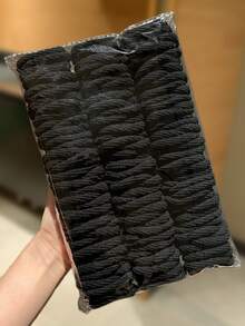 100根黑色螺旋发圈，高弹力发带，百搭休闲风，女士发饰，适合扎马尾辫和编发。适合日常休闲和户外佩戴，四季皆宜，也是学习用品和女士配饰。发绳头饰橡皮筋 - 黑色 - 查看 3