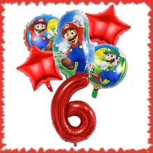 超级马里奥生日派对套装 - 18英寸铝箔气球和32英寸数码气球。生日派对装饰、家居装饰背景、完美生日派对装饰、生日墙面装饰、摄影工作室装饰用品。 - 彩色 - 查看 19